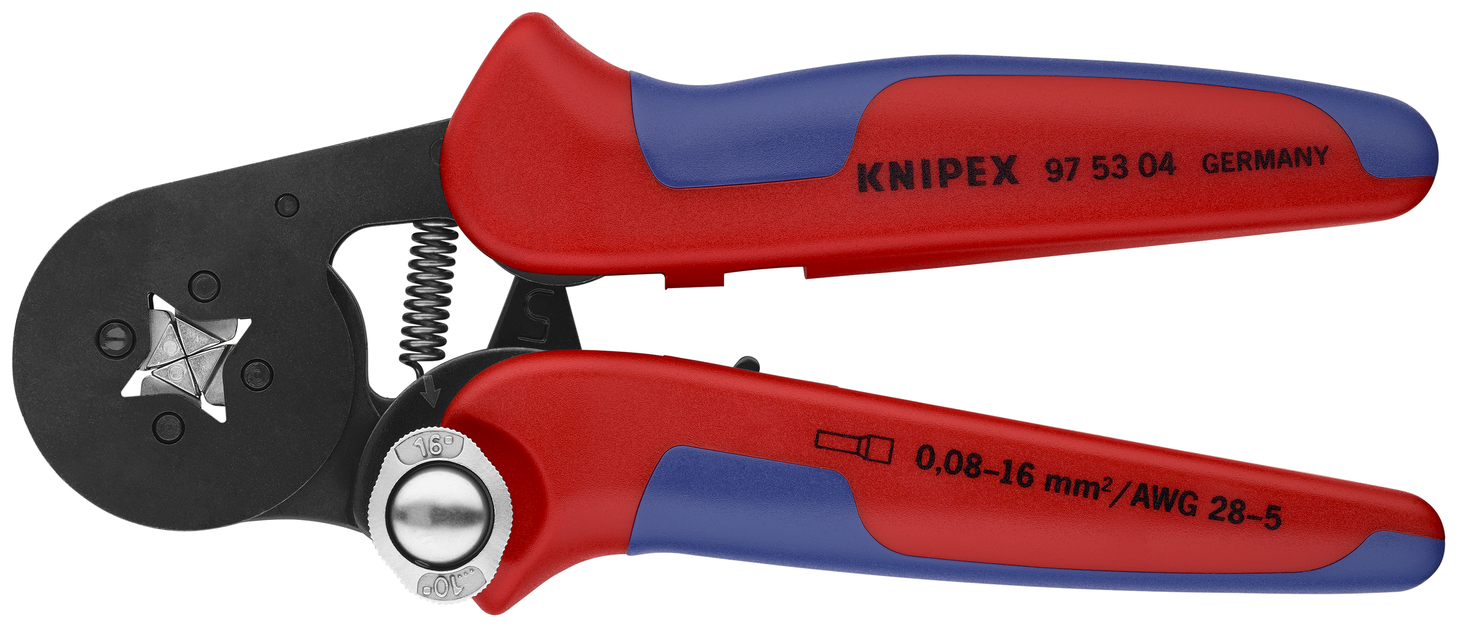 Knipex Zelfstellende Krimptang zij 0,08-10 + 16 mm², 97 53 04 SB